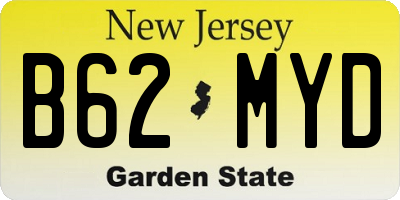 NJ license plate B62MYD