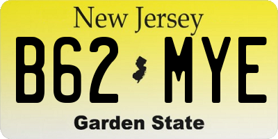 NJ license plate B62MYE
