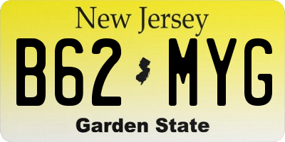 NJ license plate B62MYG