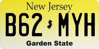 NJ license plate B62MYH