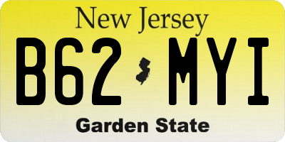 NJ license plate B62MYI