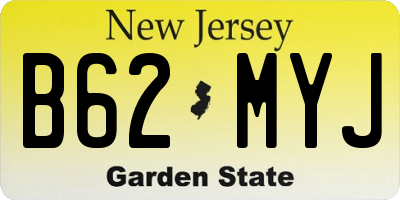 NJ license plate B62MYJ