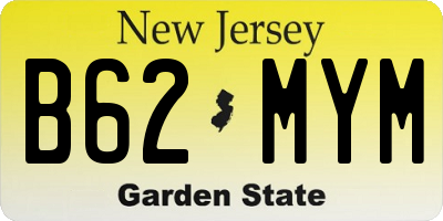 NJ license plate B62MYM