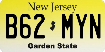NJ license plate B62MYN