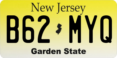 NJ license plate B62MYQ