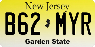 NJ license plate B62MYR