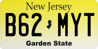 NJ license plate B62MYT