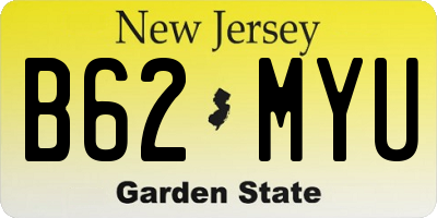 NJ license plate B62MYU