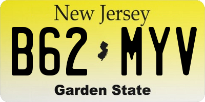 NJ license plate B62MYV