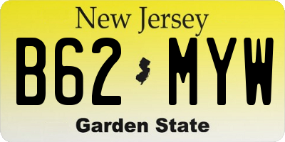 NJ license plate B62MYW