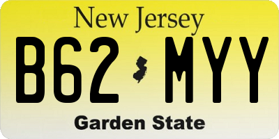 NJ license plate B62MYY
