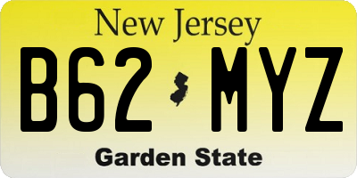 NJ license plate B62MYZ