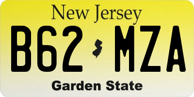 NJ license plate B62MZA
