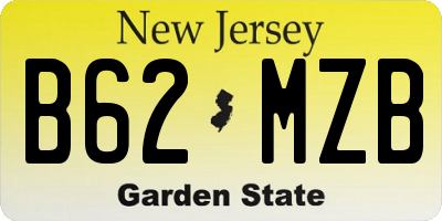 NJ license plate B62MZB