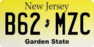 NJ license plate B62MZC
