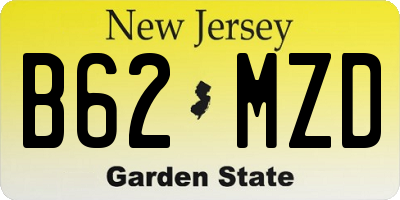 NJ license plate B62MZD