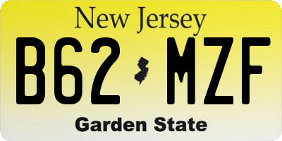 NJ license plate B62MZF