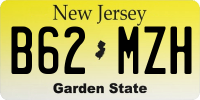 NJ license plate B62MZH