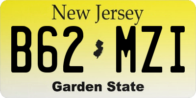 NJ license plate B62MZI