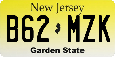 NJ license plate B62MZK