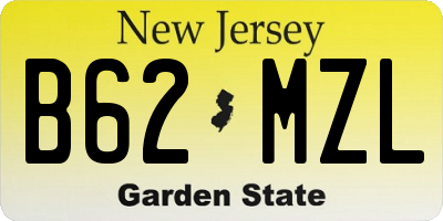 NJ license plate B62MZL