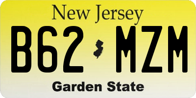 NJ license plate B62MZM