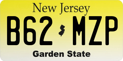 NJ license plate B62MZP