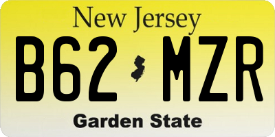 NJ license plate B62MZR
