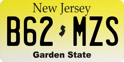 NJ license plate B62MZS