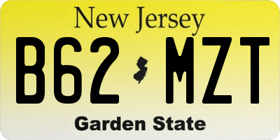 NJ license plate B62MZT
