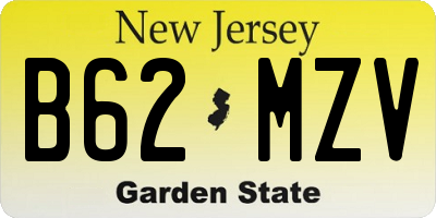 NJ license plate B62MZV