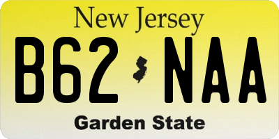 NJ license plate B62NAA