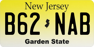 NJ license plate B62NAB