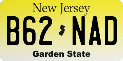 NJ license plate B62NAD