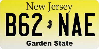 NJ license plate B62NAE