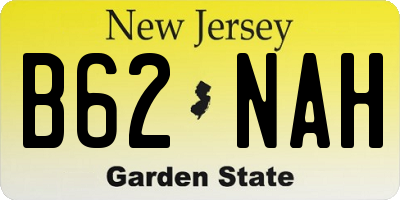 NJ license plate B62NAH