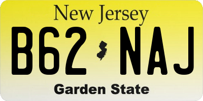 NJ license plate B62NAJ