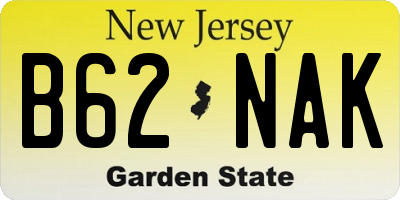 NJ license plate B62NAK