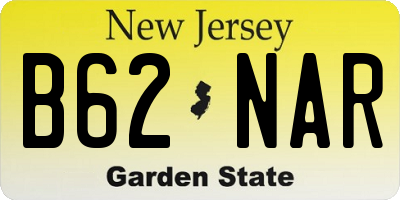 NJ license plate B62NAR
