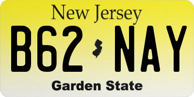 NJ license plate B62NAY