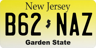 NJ license plate B62NAZ