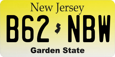 NJ license plate B62NBW