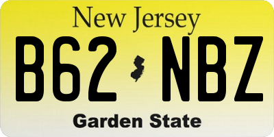NJ license plate B62NBZ