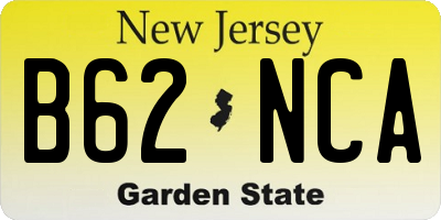 NJ license plate B62NCA