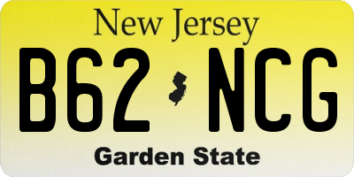 NJ license plate B62NCG