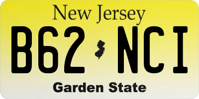 NJ license plate B62NCI