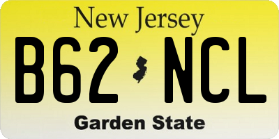 NJ license plate B62NCL