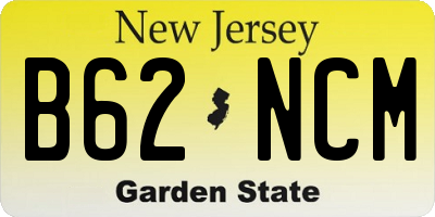 NJ license plate B62NCM