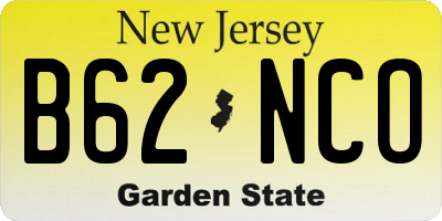 NJ license plate B62NCO
