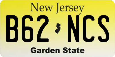 NJ license plate B62NCS